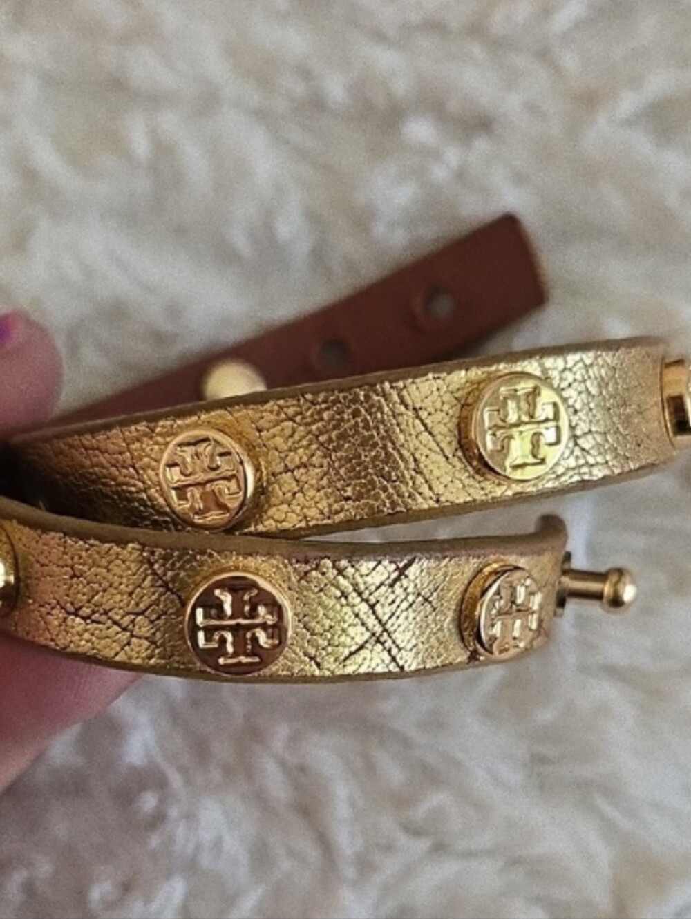 Tory Burch Gold Leather Wrap Bracelet NWT